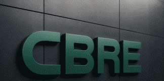 CBRE reports 16% Q2 revenue growth, raises 2026 earnings outlook CBRE reports 16% Q2 revenue growth, CBRE company logo displayed on a modern dark wall background.
